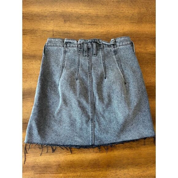 Free People charcoal denim paper bag mini skirt women’s size 25 - Picture 5 of 8
